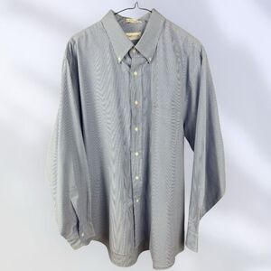 VAN HEUSEN Blue/White Gingham Broadcloth Button Down Shirt | 17 34/35